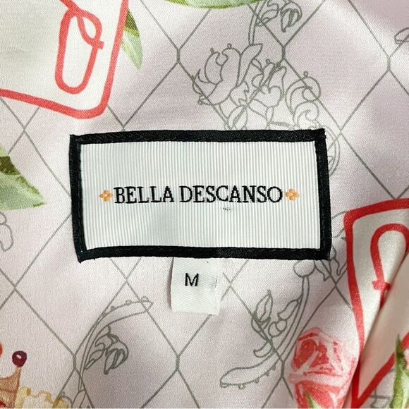 Bella Descanso Queen of Hearts Slip Dress Size Medium Pink Satin Chemise Nightie - Picture 8 of 11